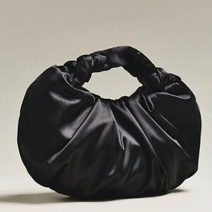 Anthropologie Slouchy Satin Handbag Black NWT